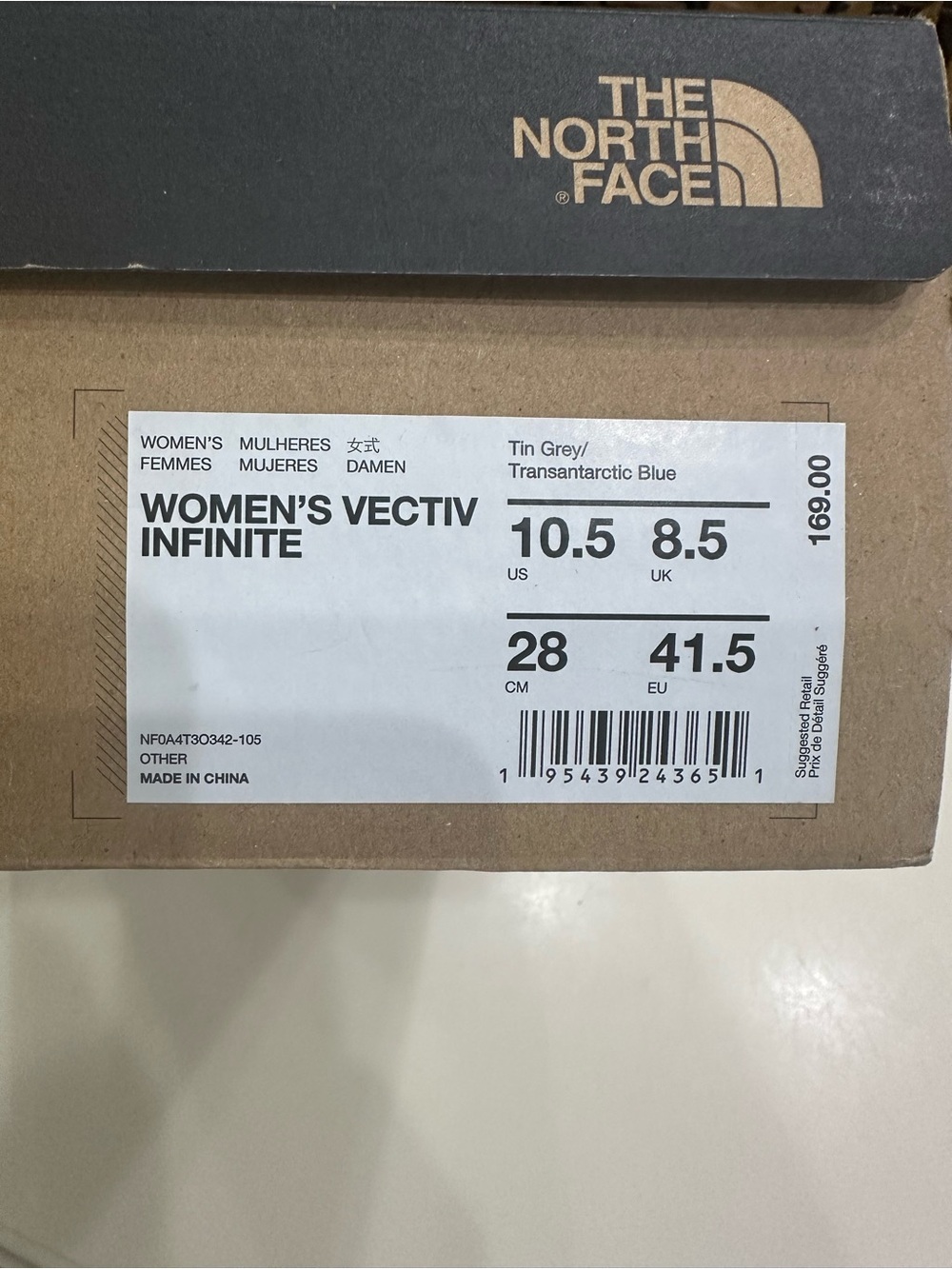 The North Face Women's Vectiv Infinite - Tin Grey / Transantarctic Blue